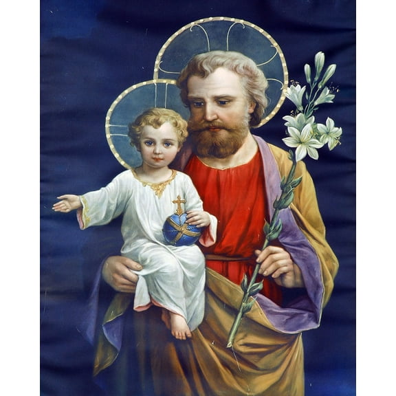 Catholic print picture - ST. JOSEPH SH - 8" x 10" ready to be framed