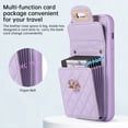 thumbnail image 5 of ELEHOLD for iPhone 11 Pro Wallet Case with Card Holder, PU Leather Shockproof Crossbody Case with Metal Snap Adjustable Strap Lanyard Compatible with iPhone 11 Pro,Purple, 5 of 7