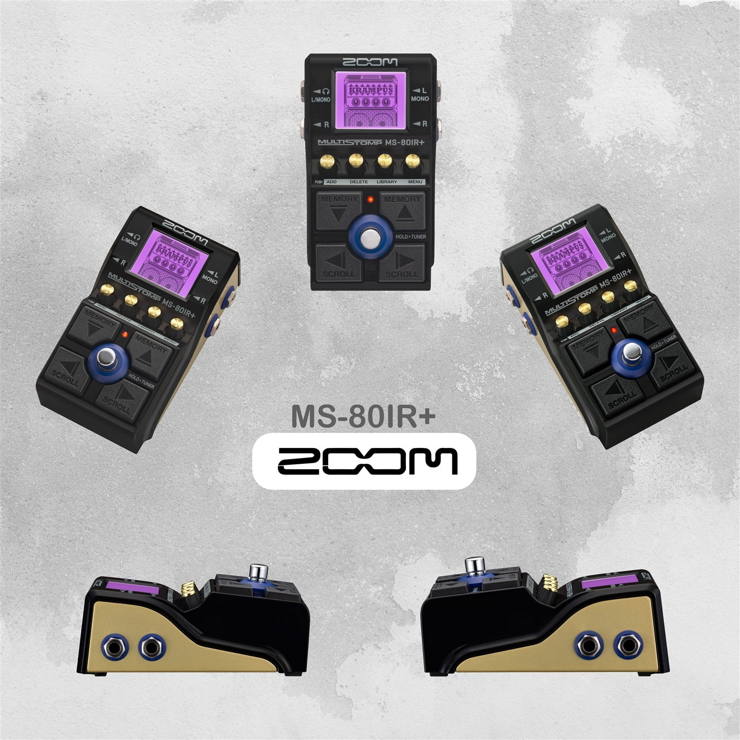 Zoom Multistomp Multi-layer IR Pedal, Bundle with AC adapter, Guitar Picks, AA Batteries (4 Pack), 2X 1/4 in male cable, 10 Feet