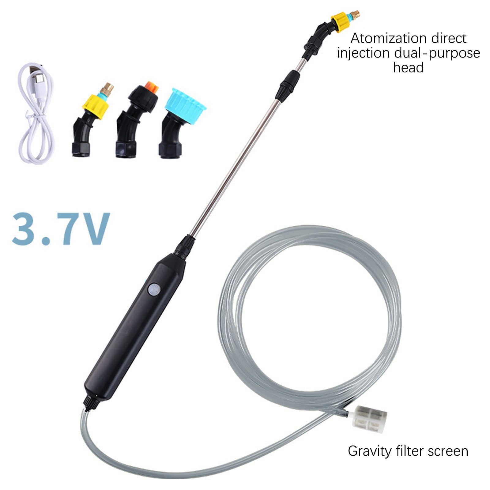 L Watering Can Electric Spray Implement For Gardening Flowers Plants With Adjustable Nozzle And Long 16.4 Feet Hose For Extended Reach