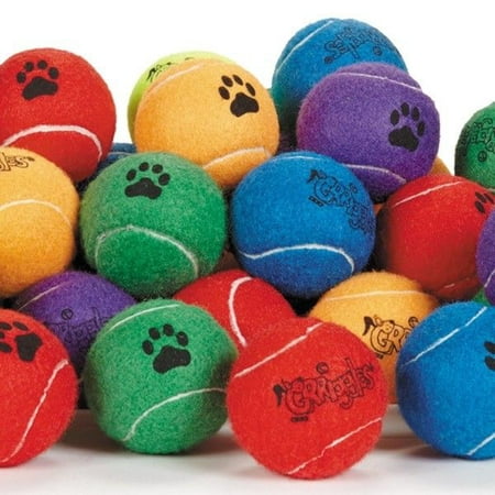 Dog Tennis Balls 2.5 inch Extra Durable Colorful Toys Bulk Available Colors Vary (5