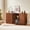 4 Door-Walnut, variant on 63" Sideboard Buffet Cabinet with Storage, Modern 4-Door Buffet Table with Curved wave Design, Large Coffee Bar Cabinet for Dining Room, TV Stand,Kitchen, Entryway, Oak
