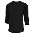 thumbnail image 2 of J. METHOD Men's 3/4 Sleeve Baseball Crewneck Tshirt Top Raglan Jersey T Shirt NEMT06 BLK/BLK L, 2 of 5