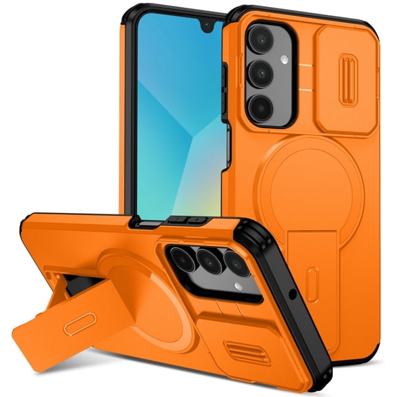 SELOZKE for Samsung Galaxy A16 4G/5G Orange Phone Holder, Magnetic Protective Phone Case