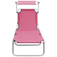 thumbnail image 3 of Suitable for Outdoor,Lawn,Courtyard,Beach,Sunbathing,Folding Sun Lounger with pink Aluminium, 3 of 9