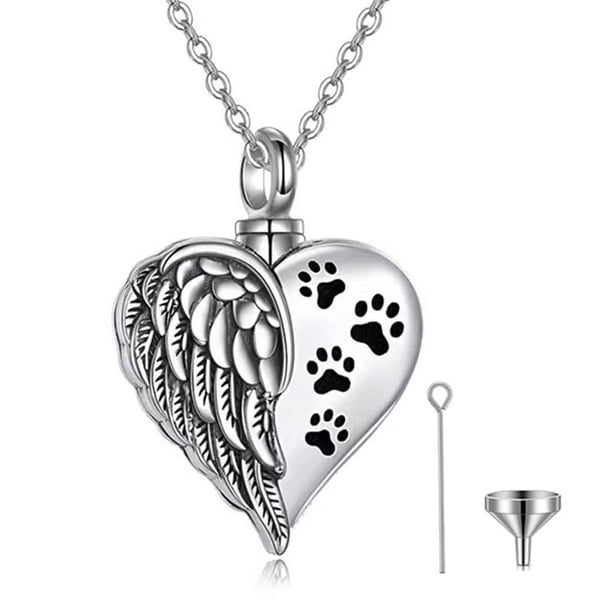 Joyería de cremación para cenizas grabadas tus alas estaban listas collar de urna colgante conmemorativo-impresión-Angel Wings Memorial