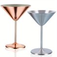 thumbnail image 2 of QUTETN 304 Stainless Fruit Juice Drink Champagne Glass Bar Accessories Goblet Color Steel Goblet Wine Glass Copper Silvery Rose Golden, 2 of 4
