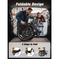 thumbnail image 6 of Hopepeak Z10 Folding Electric Bike for Adults, 500W Motor 28 MPH, 48V 13.5Ah Removable Battery, 20" Fat Tire Foldable EBike with 7-Speed,Black with Front Basket, 6 of 9