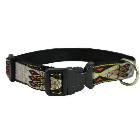 3/4" Wide 11"-15.5" Adjustable Nylon Dog Collar Geometric Pattern