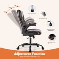 thumbnail image 3 of Yoyomax Office Chair, Ergonomic Executive Computer Desk Chairs with Adjustable Flip-up Armrest, Swivel Task Chair with Lumbar Support, Strong Metal Base, PU Leather, 3 of 8