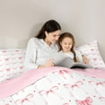 thumbnail image 4 of jejeloiu Cartoon Bow Knot 7-Piece Twin Bedding Sets,Pink Polka Dots Bedding Comforter Set For Girl Reversible, 4 of 7