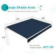 thumbnail image 2 of AECOJOY 8' x 10' Manual Retractable Patio Awning,Outdoor Awning Retractable Sunshade Shelter in Dark Blue, 2 of 9