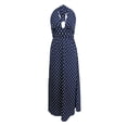 thumbnail image 5 of Iyufng Deep V-Neck Polka Dot Print Maxi Dresses for Women Backless Strap Up Stretch Dress, 5 of 9