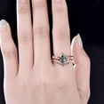 thumbnail image 2 of Pear Cut Alexandrite Ring Vintage&nbsp;Leaf inspired Engagement Ring Set in 14K Rose Gold Vermeil- Art Deco Diamond Bridal Set Jewelry, 2 of 6