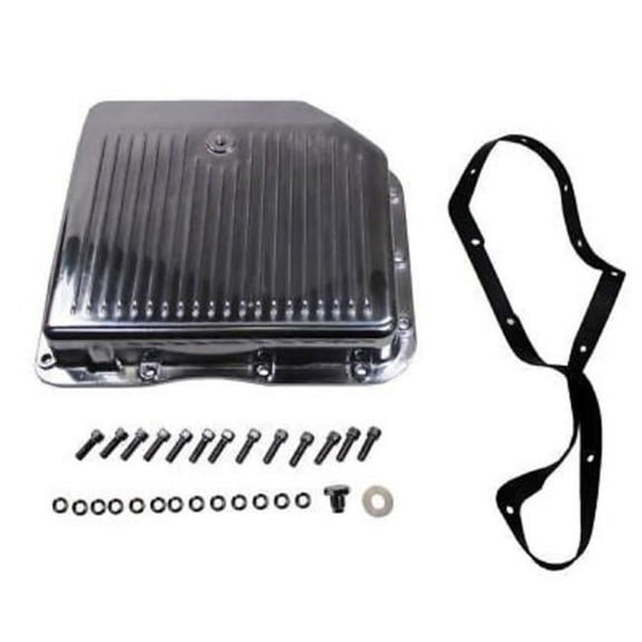 Aluminum Finned Transmission Pan for GM Turbo 350, Polished