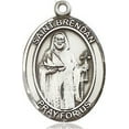 thumbnail image 3 of Extel Medium Oval Pewter St. Brendan the Navigator Pendant with 18" chain, Made in USA, 3 of 10