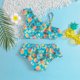 thumbnail image 5 of Traje de baño para bebé, traje de baño para niñas pequeñas, traje de baño para niñas con un solo hombro + traje de baño con parte inferior de cintura alta (2 piezas), 5 of 5