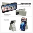 thumbnail image 2 of Compatible with wireless charging for iPhone 11 Card Case with Card Holder Kickstand RFID Blocking Flip Cover Credit Card Slots PU Leather Men Women,Shockproof Phone Case,Gray, 2 of 8