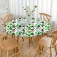 thumbnail image 3 of Multicolor Christmas Tree Pattern Round Fitted Tablecloth with Elastic Edge,Dining Table Cover Waterproof,Outdoor Round Tablecloth for Camping,Dining,Indoor and Outdoor, 3 of 7