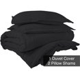 thumbnail image 2 of Royale Black Duvet Cover Full Size - Washed Duvet Cover Set, 3 Piece Double Brushed Duvet Covers set with Button Closure - 1 Duvet Cover 80x90 inches and 2 Pillow Shams - Comforter Cover, 2 of 7