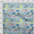 thumbnail image 3 of oneOone Cotton Poplin Sky Blue Fabric Ocean Life Craft Projects Decor Fabric Printed By The Yard 42 Inch Wide, 3 of 5