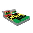 thumbnail image 2 of Ambesonne Saying Fitted Sheet & Pillow Sham Set, Rastafarian Design Message, Full, Multicolor, 2 of 2