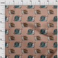 thumbnail image 3 of oneOone Cotton Poplin Rose Brown Fabric Wreath Personalized Name Quilting Supplies Print Sewing Fabric By The Yard 42 Inch Wide, 3 of 6