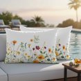 thumbnail image 2 of Outdoor Pillow Cover Watercolor Sunflower Set of 2 Waterproof Throw Pillowcases Flower Leaf Decorative Patio Furniture Pillows for Couch Garden Indoor & Outdoor Use, 2 of 9