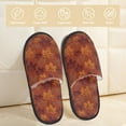 thumbnail image 2 of Lsque fall Maple Print Fuzzy Slippers Fuzzy Soft House Slippers Plush Furry Warm Cozy Open Toe Fluffy Home Shoes-Large, 2 of 8