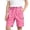 Pink, variant on Boys Solid Color Cargo Shorts, Elastic Waist Button Side‑Pocket Knee‑Length Shorts, Comfortable Casual Summer Workwear Trousers for Big Kids