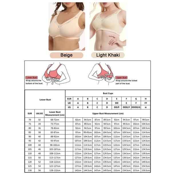 Bestform 9706770 Comfortable Unlined Wireless Cotton Bra with Front  Closure, Sizes 36B-42D