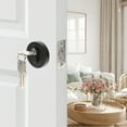 WAXIAYU Black Exterior Door Knobs with Lock and Keys Single Deadbolt