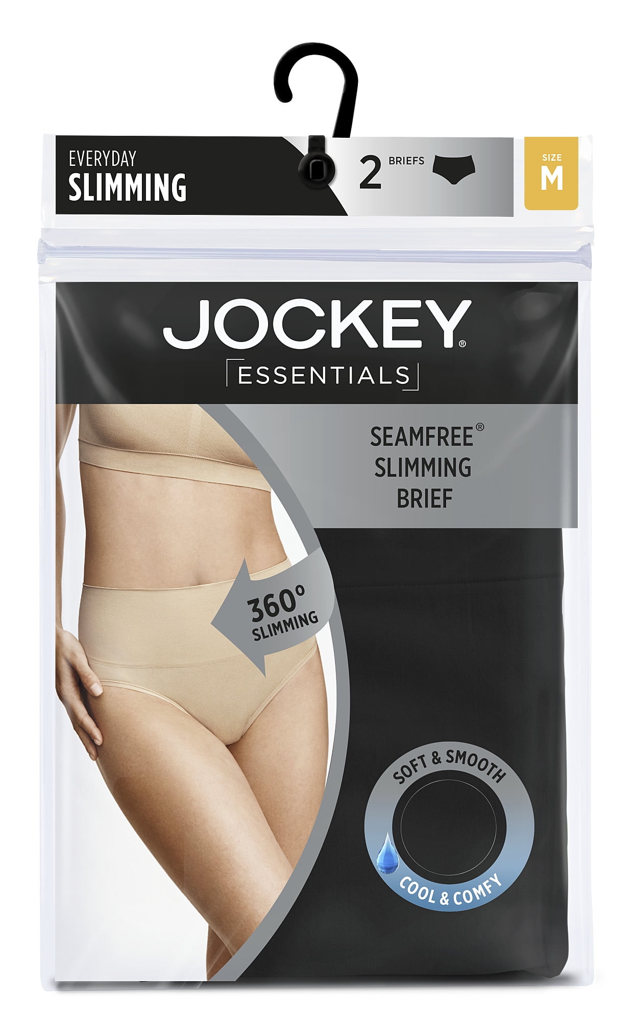 Jockey Essentials Women s Seamfree Slimming Brief Panties Cooling Shapewear Tummy Smoothing Underwear Pack of 2 Sizes Small 3XL 5353 Walmart