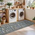 thumbnail image 4 of Washable 2x8 Hallway Runner Rug: Vintage Water-resistant Kitchen Entryway Rug Ultra Soft Living Room Bedroom Carpet Non Slip Indoor Low Pile Floor Mat For Bathroom Dining Room(2x8 Floral/blue), 4 of 7