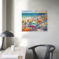 thumbnail image 3 of Nawypu  Colorful Beach Umbrella Landscape Nautical Deep Blue Canvas Third Wall Art, 20x16 inch, 3 of 4