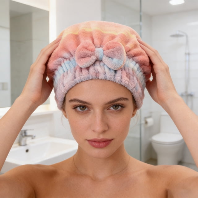 Super Absorbent Fine Fiber Hair Dryer Cap Soft Fast Drying Bath Towel for Wet Hair Home Use