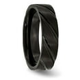 thumbnail image 4 of Chisel Titanium Brushed and Polished Black IP-plated Swirl Design 6mm Band, 4 of 7