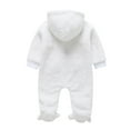 thumbnail image 6 of Utoimkio Newborn Baby Girl Boy Rompers Plush Hooded Footed Jumpsuit Winter Fleece Warm Onesies Pajamas Long Sleeve Zipper Winter Coat Outfits for Kids Size 3-12M, 6 of 9