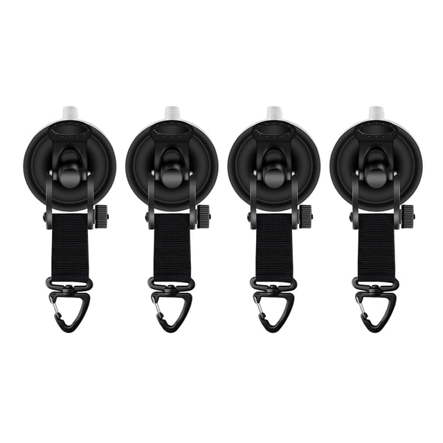 Visland 4 Pcs Ventouses Robustes Réglables avec Crochet de Fixation Accessoire de Camping pour Auvent de Voiture Bateau