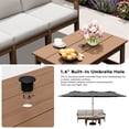 thumbnail image 4 of SERWALL 4-Piece HDPE Outdoor Patio Conversation Set, All-Weather Patio Sofa Furniture Set for Porch & Deck, Brown Frame with Beige Cushions, 4 of 5