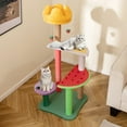 thumbnail image 2 of Gymax 45'' Tall Cat Tree w/ Plush Padded Top Perch Fruit-Shaped Platforms Dangling Balls, 2 of 10