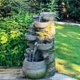 thumbnail image 4 of Litedeer 6 Tiered Cascading Stone Water Fountain with LED Lights and Auto-pump, 4 of 5