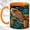 Orange, variant on Stained Glass Sea Turtle Coffee Mug, Ocean Wildlife Mug, Ceramic 11 oz