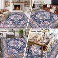 thumbnail image 5 of 5'x8' Area Rugs, Orange Blue Boho Indoor Outdoor Area Rug for Living Room Bedroom, Ethnic Geometric Middle Century Art Washable Bathroom Rugs Kitchen Floor Carpet Mats Home Decor Aesthetic, 5 of 8