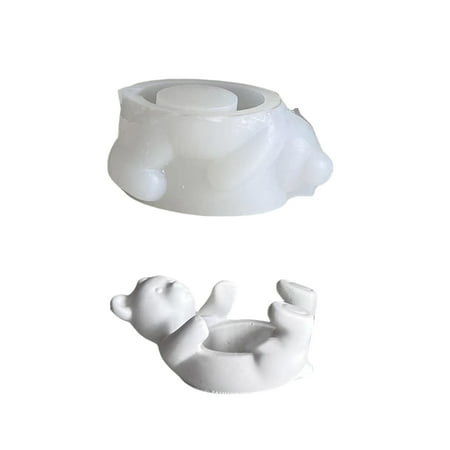 Necvior Candle Holder Silicone Mold Candle Bracket Molds Bear Shape Handmade Art Supplies Suitable for Making Candle Holder