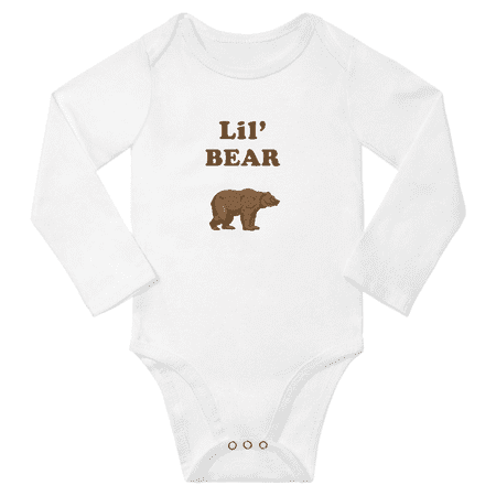 

Cute Baby Long Bodysuit Lil Bear Animal Funny Baby Long Jumpsuit Infant Clothes (White 3-6 Months)