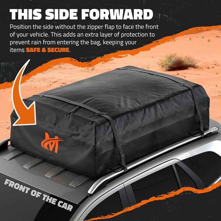Mockins 30 Cu ft. Waterproof Rooftop Cargo Bag Car Storage Carrier Includes Door Hooks Accessories Walmart