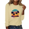 thumbnail image 4 of EQWLJWE Chemises à Manches Longues pour Femmes Mode Été T-Shirt Décontracté à Manches Longues Imprimé Col Rond Vêtements d'Automne pour Femmes, 4 of 6