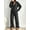 Dark Gray, variant on Women's 2-Piece Lounge Set Button Down V Neck Cardigan Sweatsuit Wide-leg Pants with Pockets Black XXL
