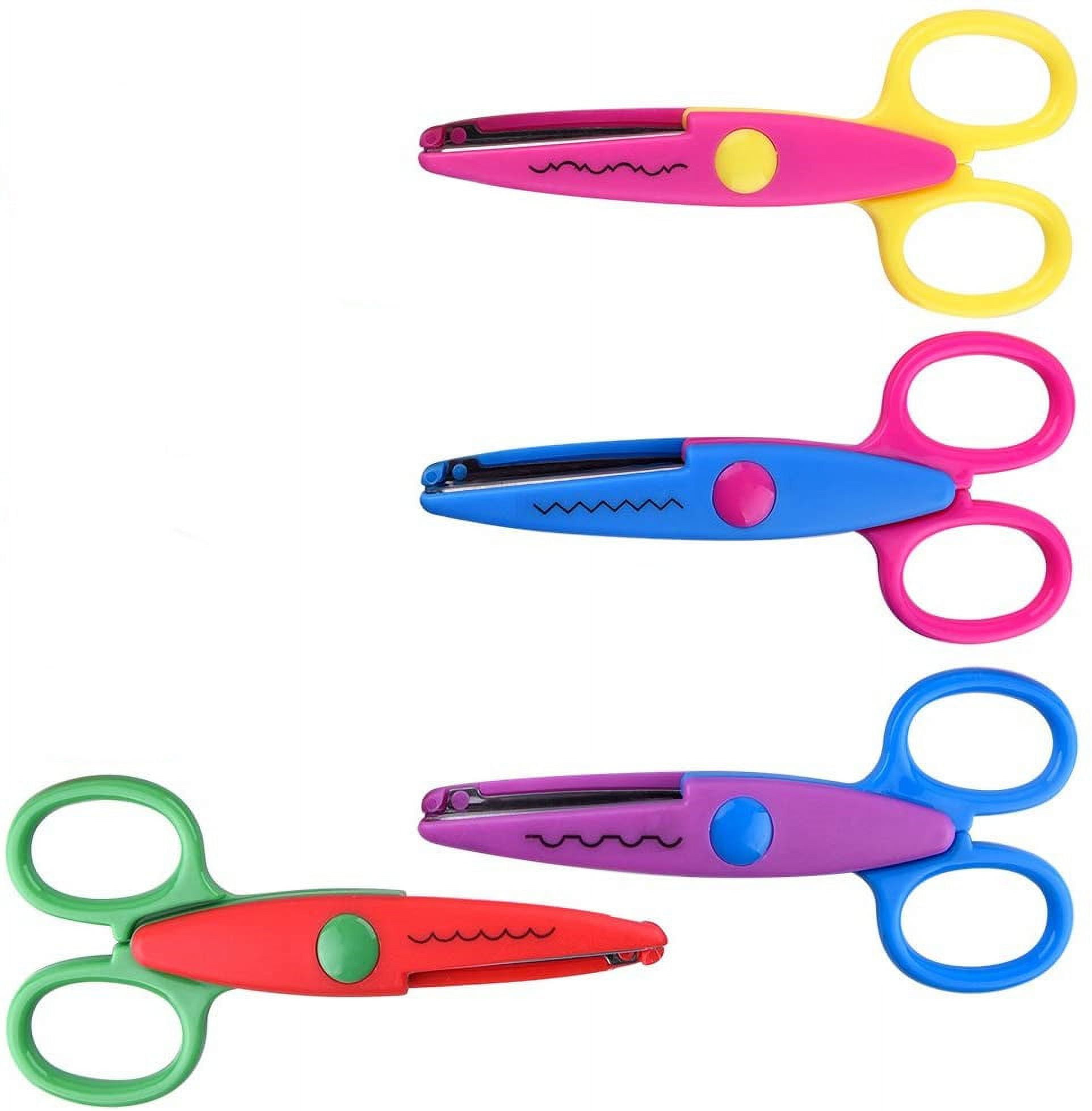 NOGIS Craft Scissors Decorative Edge, ABS Resin Scrapbook Scissors with 6  Pattern, Safe for Kids, Smoothly Cutting, Set of 6, Funny&Colorful 